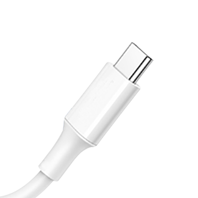 Cáp sạc nhanh USB C đến C màu trắng có áo khoác PVC 20V 3A 60W