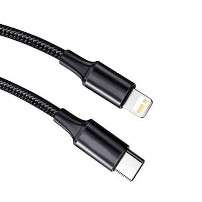 Cáp sạc nhanh USB màu đen có vỏ bện nylon Tốc độ truyền 10Gbps
