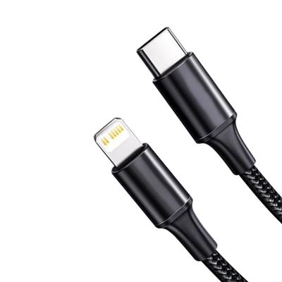 Cáp sạc nhanh USB màu đen có vỏ bện nylon Tốc độ truyền 10Gbps