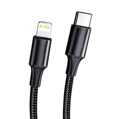 Cáp sạc nhanh USB màu đen có vỏ bện nylon Tốc độ truyền 10Gbps