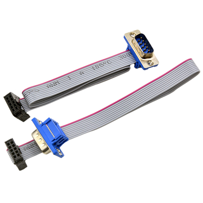 Chiều dài 30cm Lắp ráp cáp ruy băng phẳng DB 9 chân từ nam sang nữ