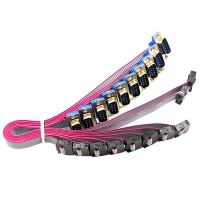 Cáp ruy băng OEM 2,54 Mm IDC DB9 Nam Nữ để gắn bảng điều khiển
