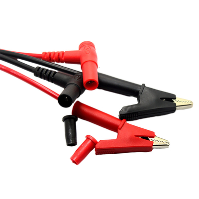 Cáp vạn năng kỹ thuật số 3Ft Crocodile Clip Màu đỏ đen