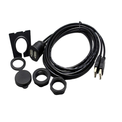 Cáp cổng USB kép USB2.0 chống nước 1 mét cho xe máy ô tô