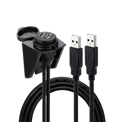 Cáp cổng USB kép USB2.0 chống nước 1 mét cho xe máy ô tô