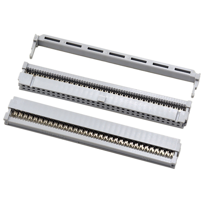 Đầu nối IDC 64 chân 2,54 Mm Cách điện màu xám tiếp xúc đơn cho cáp phẳng