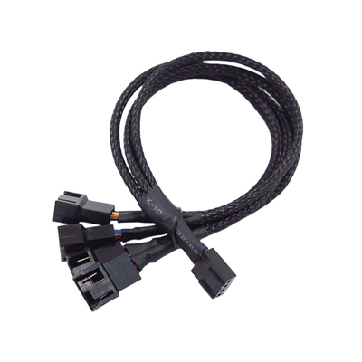 2.54mm Pitch Amp Connector Cable Assemblies Aluminium Foil Shielded Wire Harness Cho Fan PC