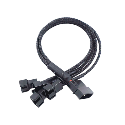 2.54mm Pitch Amp Connector Cable Assemblies Aluminium Foil Shielded Wire Harness Cho Fan PC