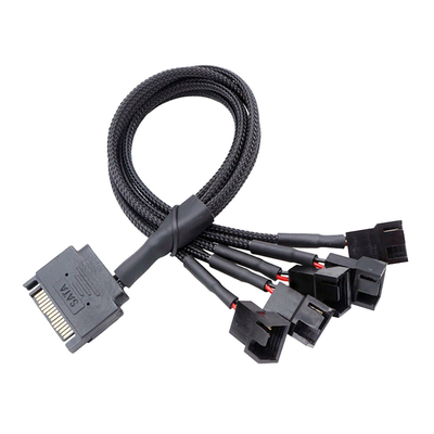 2.54mm Pitch Amp Connector Cable Assemblies Aluminium Foil Shielded Wire Harness Cho Fan PC