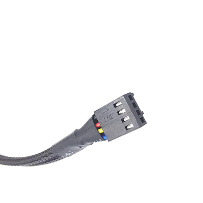 Bảo vệ Bylon 2.54mm Pitch 4 Pin dây thắt 30cm Chiều dài Màu đen cho quạt máy tính