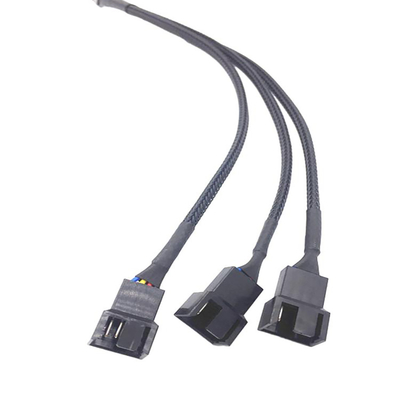 Bảo vệ Bylon 2.54mm Pitch 4 Pin dây thắt 30cm Chiều dài Màu đen cho quạt máy tính
