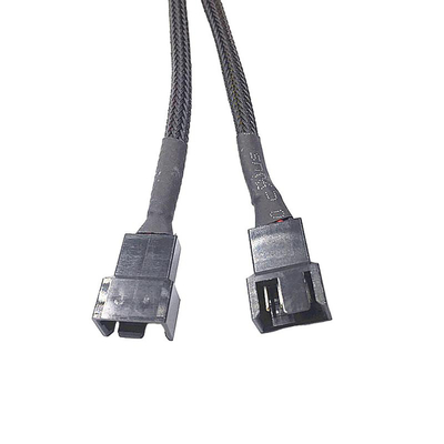 Bảo vệ Bylon 2.54mm Pitch 4 Pin dây thắt 30cm Chiều dài Màu đen cho quạt máy tính