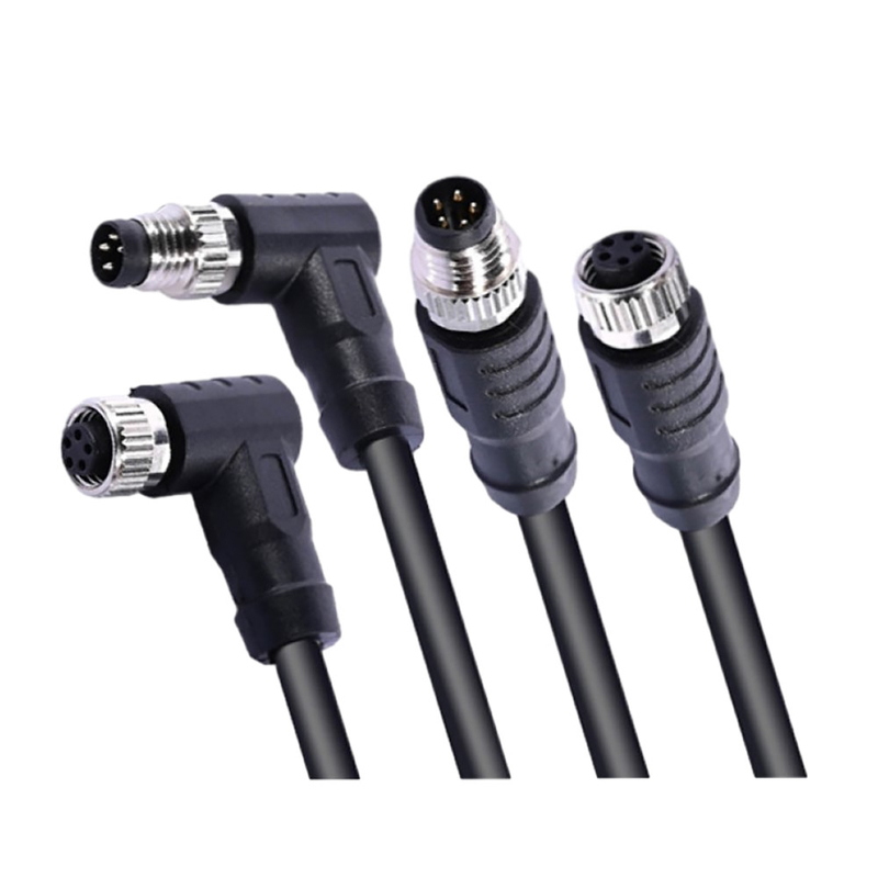 Cáp Chống Nước IP67 Cáp Kết Nối M8 5 Pin Nữ Moulding Shield Áo Khoác PVC Cáp Xe Đạp Điện Xe Tay Ga