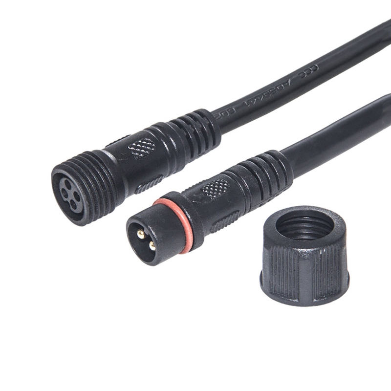 Màu đen Cáp điện chống nước M14 M21 Nam đến Nữ Áo khoác PVC