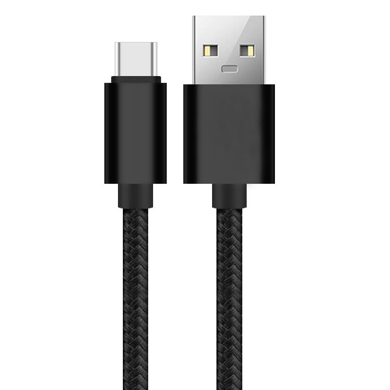 Cáp dữ liệu sạc USB màu đen 3A bện nylon được chứng nhận RoHS CE