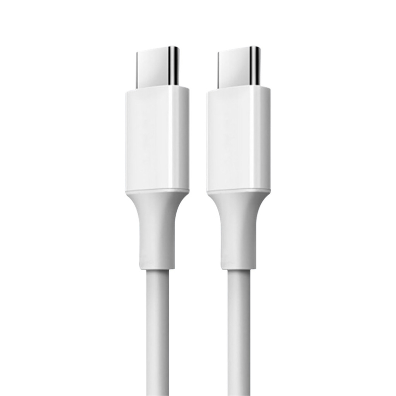 Cáp sạc nhanh USB C đến C màu trắng có áo khoác PVC 20V 3A 60W