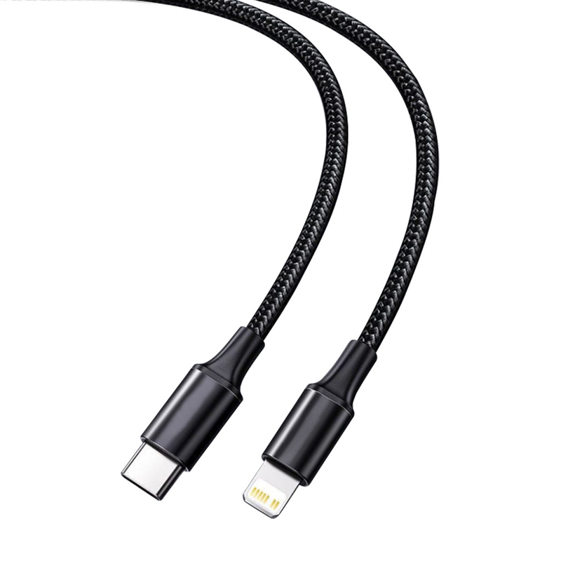 Cáp sạc nhanh USB màu đen có vỏ bện nylon Tốc độ truyền 10Gbps