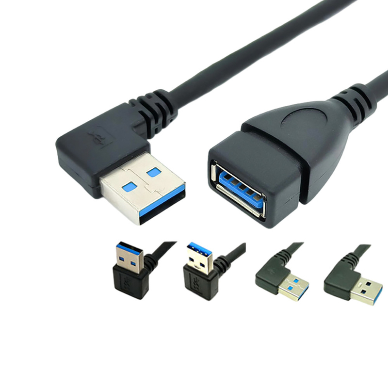 Cáp dữ liệu sạc USB góc phải 90 độ với bộ chuyển đổi USB 3.0 từ nam sang nữ