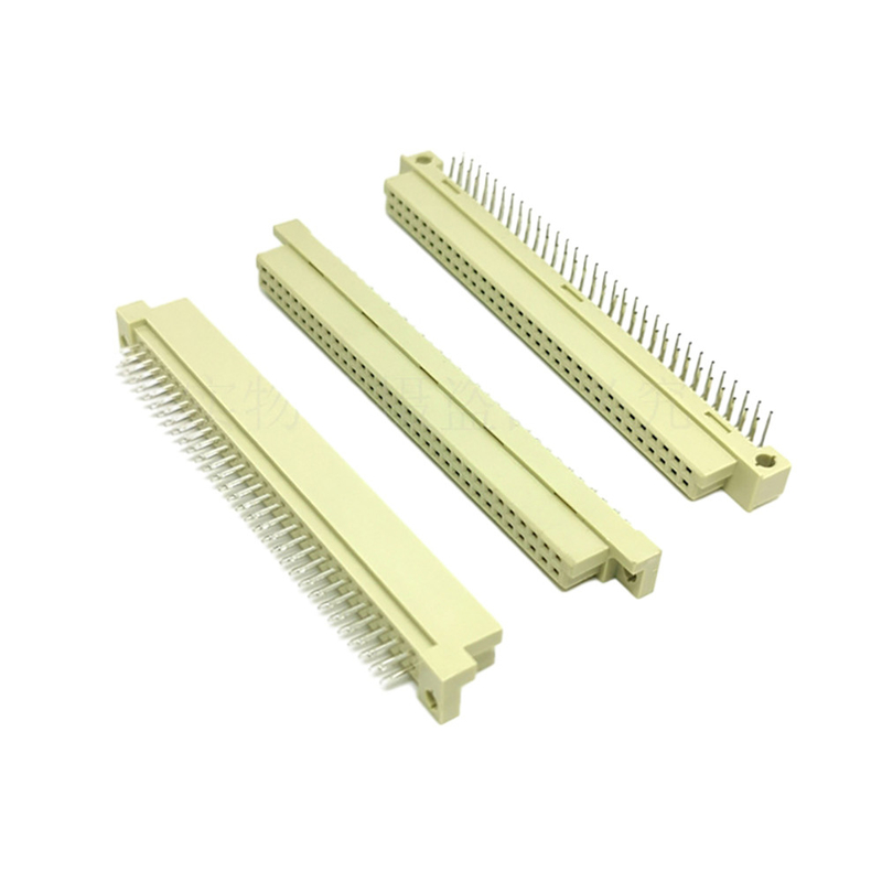 Din41612 2.54mm Pitch DIN Connector 48 pin nữ 3 hàng ổ cắm loại C thông qua lỗ bao vỏ dọc
